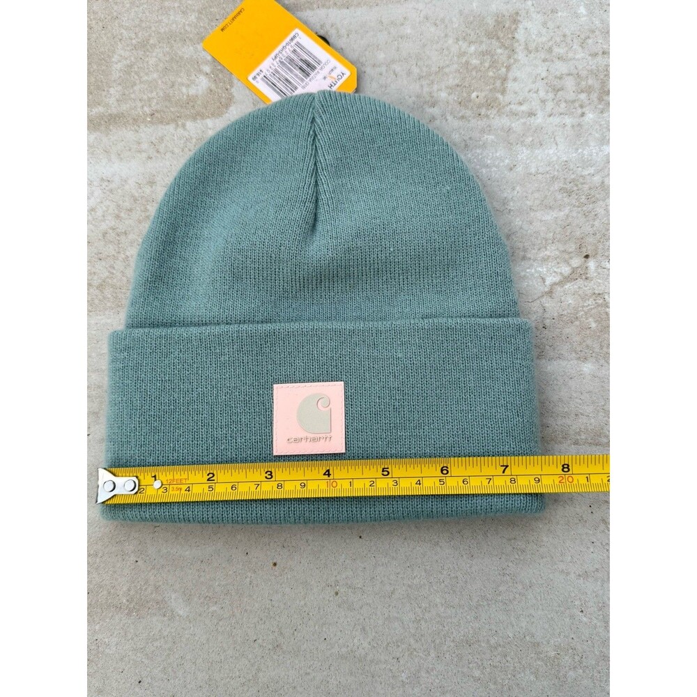 Carhartt Kids Knit A18 Rubber Patch Beanie Beanie Hat In Pantina New With Tags - Picture 7 of 8